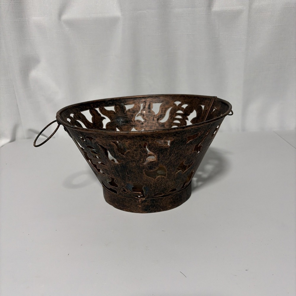 Foreside Garden Copper Finish Rooster Cut-Out Decorative Fruit Bowl India
